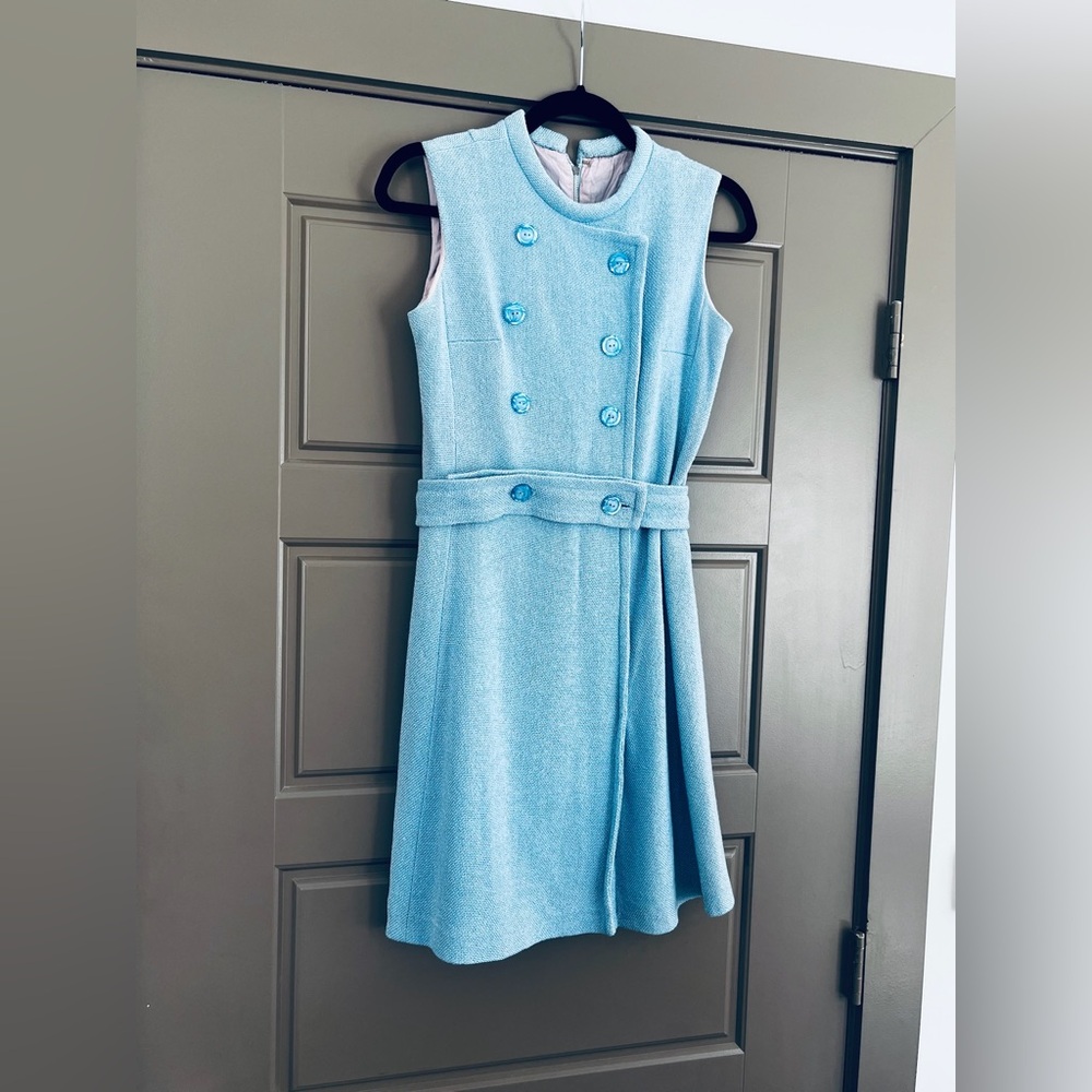 Vintage tweed blue dress
